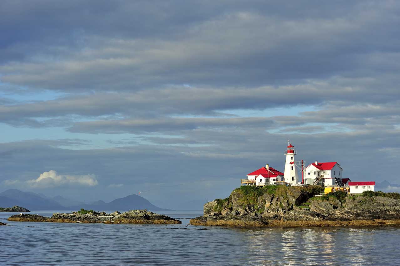 Le phare sur Green Island près de la frontière du Canada – USA