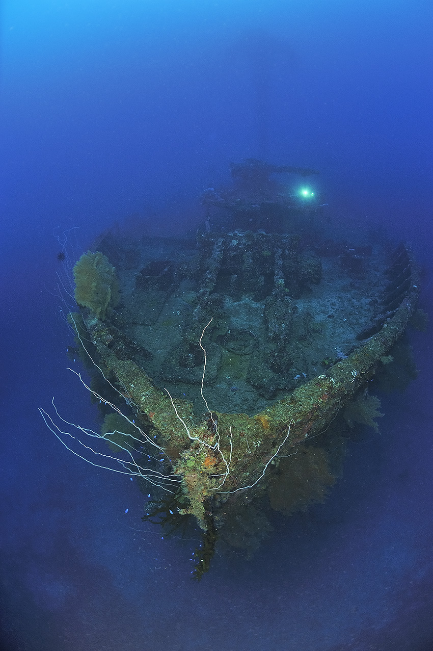 La proue de l'épave du San Francisco Maru - Chuuk Lagoon ou Truk Lagoon
